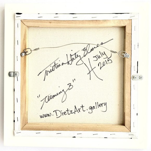 Teeming 3 - Original Art Mixed Media Oil Painting Framed 14"x14" - Picture 8 of 8